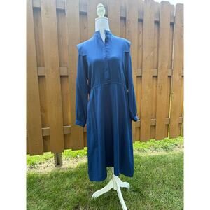100% Pure Silk Going Places Blue Vintage Dress Size 6